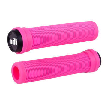 ODI ODI BMX Attack Longneck open end BMX flangeless bicycle grips with bar ends 135mm NEON PINK