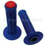 A'ME ***BLEMISH*** AME old school BMX Unitron bicycle grips - BLUE over RED ***BLEMISH***