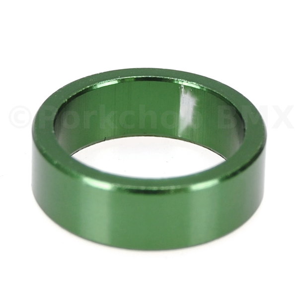 Porkchop BMX 1" headset spacer 10mm thick for old school BMX, MINI, or Road bicycle - GREEN ANODIZED