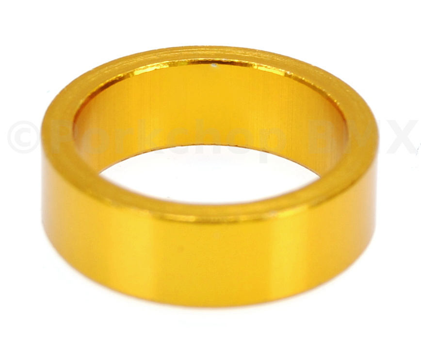 1 headset spacer 10mm thick for old school BMX, MINI, or Road bicycle -  GOLD ANODIZED - Porkchop BMX
