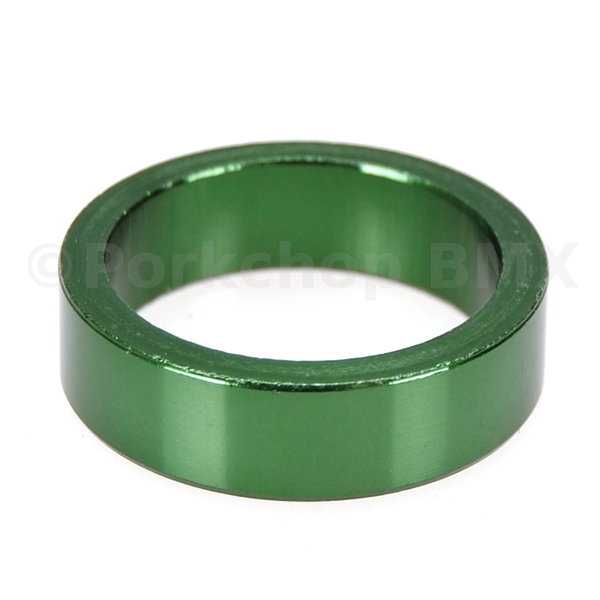 Porkchop BMX 1 1/8" headset spacer 10mm thick for threadless BMX or MTB bicycle - GREEN