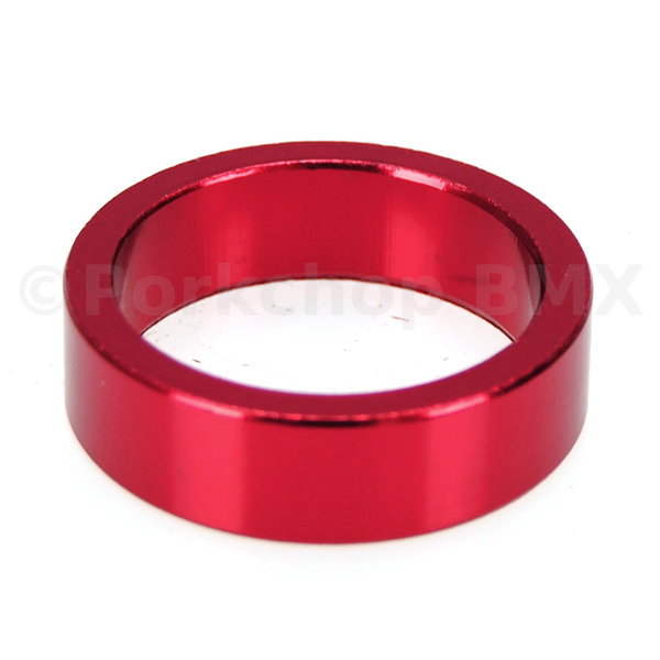 Porkchop BMX 1 1/8" headset spacer 10mm thick for threadless BMX or MTB bicycle - RED