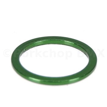 Porkchop BMX 1" headset spacer 2mm thick for old school BMX, MINI, or Road bicycle - GREEN ANODIZED