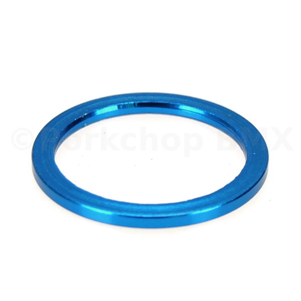 Porkchop BMX 1" headset spacer 2mm thick for old school BMX, MINI, or Road bicycle - BLUE ANODIZED