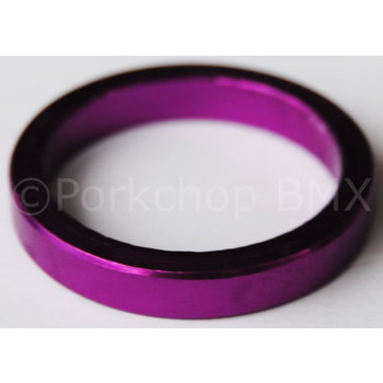 Porkchop BMX 1" headset spacer 5mm thick for old school BMX, MINI, or Road bicycle - PURPLE ANODIZED