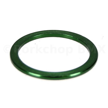 Porkchop BMX 1 1/8" headset spacer 2mm thick for threadless BMX or MTB bicycle - GREEN ANODIZED