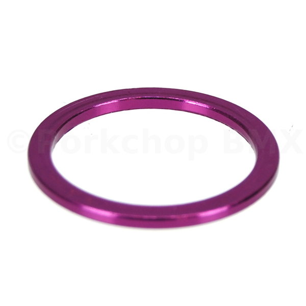 Porkchop BMX 1 1/8" headset spacer 2mm thick for threadless BMX or MTB bicycle - PURPLE ANODIZED