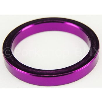 Porkchop BMX 1 1/8" headset spacer 5mm thick for threadless BMX or MTB bicycle - PURPLE ANODIZED