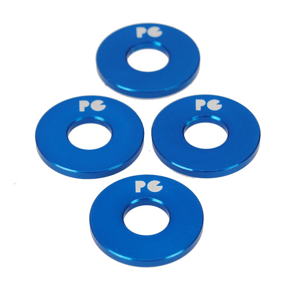 Porkchop BMX Porkchop BMX ALUMINUM Bicycle Axle Washers for 3/8" axles - BRIGHT BLUE (SET OF 4)