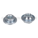 Porkchop BMX Bicycle 3/8" X 24T hub axle bearing cone nuts with dust shield - (PAIR) SILVER