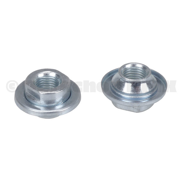 Porkchop BMX Bicycle 3/8" X 26T hub axle bearing cone nuts with dust shield - (PAIR) SILVER