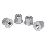 Porkchop BMX 3/8" X 26T axle nut set with 2x nuts to fit 14mm drop outs and 2x to fit regular 3/8" drop outs (SET OF 4) SILVER