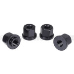 Porkchop BMX 3/8" X 26T axle nut set with 2x nuts to fit 14mm drop outs and 2x to fit regular 3/8" drop outs (SET OF 4) BLACK