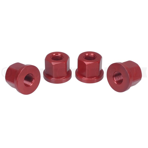 Porkchop BMX 3/8" X 26T REGULAR axle nut set 7075 aluminum  (SET OF 4) RED