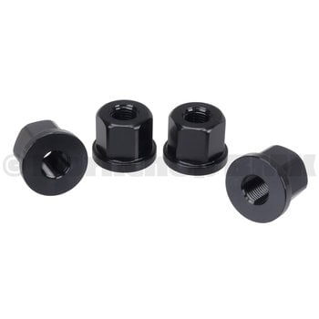 Porkchop BMX 3/8" X 26T REGULAR axle nut set 7075 aluminum  (SET OF 4) BLACK