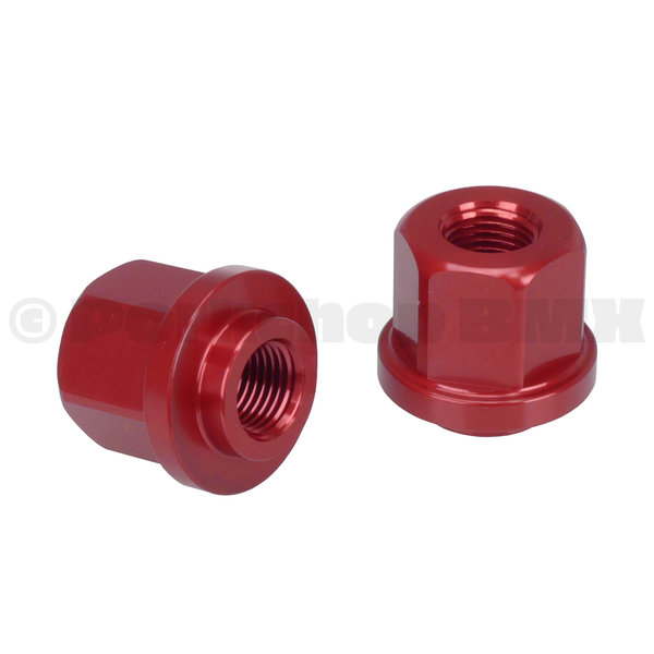 Porkchop BMX 3/8" X 26T ADAPTER axle nuts to fit 14mm drop outs (PAIR) RED