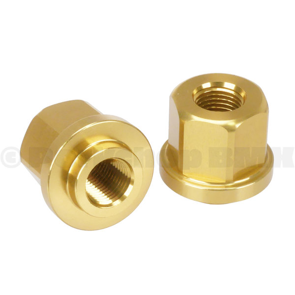 Porkchop BMX 3/8" X 26T ADAPTER axle nuts to fit 14mm drop outs (PAIR) LIGHT GOLD