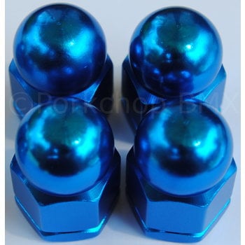 Porkchop BMX Alloy BMX bicycle acorn axle nut 3/8" X 26T (SET OF 4) DARK BLUE