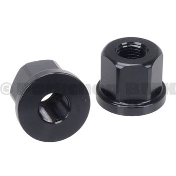 Porkchop BMX 3/8" X 26T REGULAR bicycle axle nuts 7075 aluminum (PAIR) BLACK