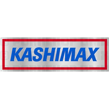 Kashimax BMX bicycle decal - 4 1/4" x 1 1/4" - BLUE/RED on CHROME