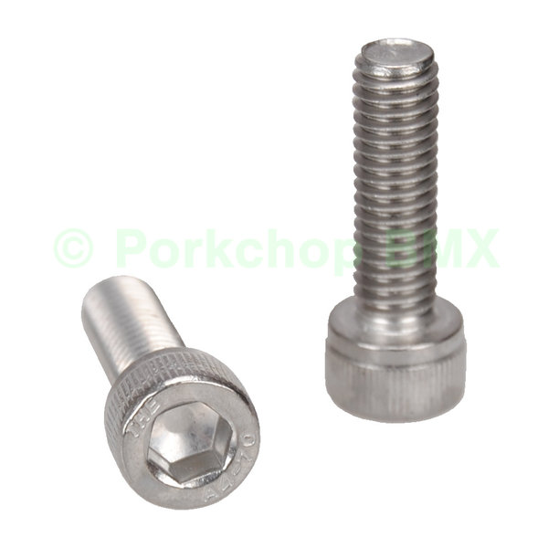 Porkchop BMX M6 Crank arm pinch bolts fits Odyssey Black Widow PAIR STAINLESS
