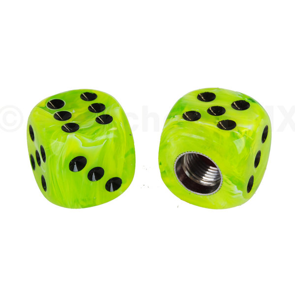 Porkchop BMX Porkchop Dice Bicycle Tire Valve Caps (pair) - GREEN SLIME SWIRL