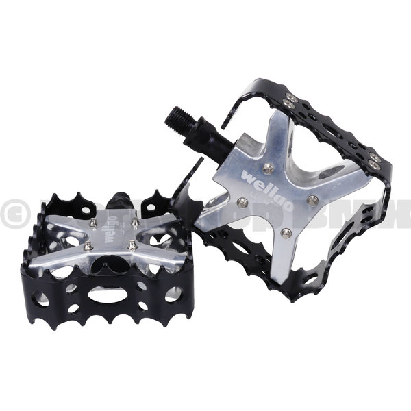 Wellgo Wellgo 1/2" LU-953  square cage alloy BMX bicycle pedals BLACK / SILVER