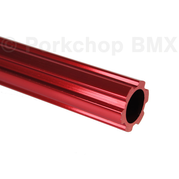 Porkchop BMX Fluted aluminum alloy old school BMX bicycle seat post 22.2mm (7/8") - 450mm - RED ANODIZED