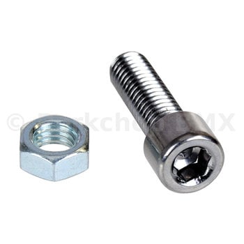 Porkchop BMX Old school BMX bicycle seat clamp bolt with nut M8 X 1.25 X 25mm  - CHROME