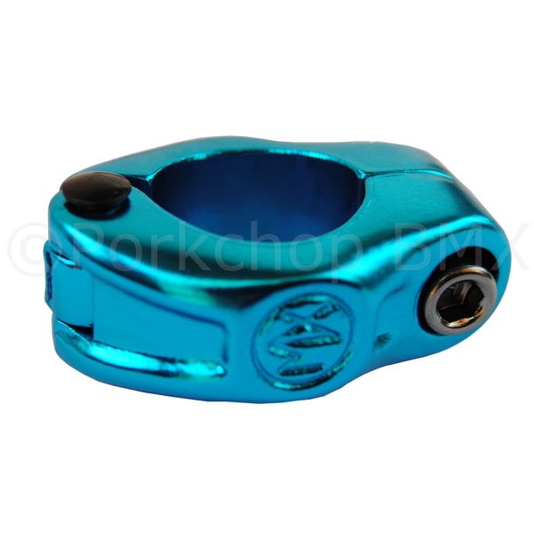 Porkchop BMX MX style hinged BMX bicycle seat clamp - 25.4mm (1") - BRIGHT DIP BLUE