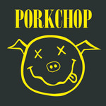 Porkchop BMX Porkchop BMX "PORKVANA" decal - 3" square - BLACK/YELLOW