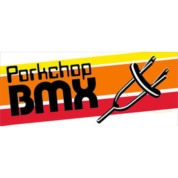 Porkchop BMX Porkchop BMX PORK FORK 2 7/8" x 1 1/8" decal sticker SUNSET