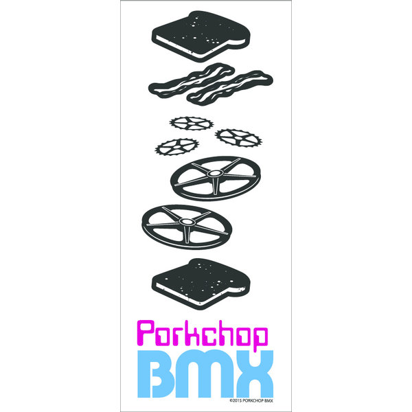 Porkchop BMX Porkchop BMX vertical PORK SAMMICH 3 1/2" x 1 3/8" decal sticker