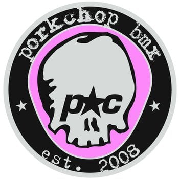 Porkchop BMX Porkchop BMX "PORKKMAN" decal sticker 3 5/8" x 3 5/8" PINK BLACK GRAY