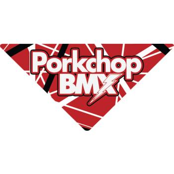 Porkchop BMX Porkchop BMX "Van Halen Porkville" decal sticker 4 1/8" x 2" RED BLACK WHITE