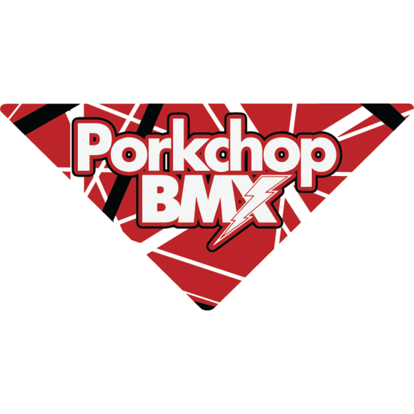 Porkchop BMX Porkchop BMX "Van Halen Porkville" decal sticker 4 1/8" x 2" RED BLACK WHITE