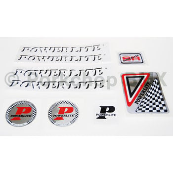 Powerlite 1978-83 Powerlite  old school BMX bicycle decal SET - SHADOW BLACK (officially licensed)