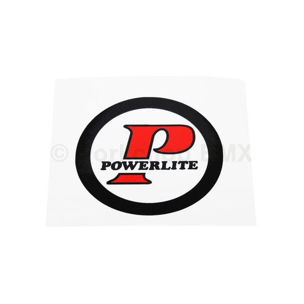 Powerlite Powerlite COIN old school BMX bicycle decal BLACK and RED on WHITE (officially licensed)