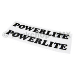 Powerlite 2x 1978-83 Powerlite  frame or fork  old school BMX bicycle decals - (PAIR) - BLACK (officially licensed)