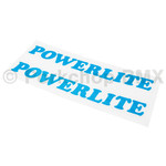 Powerlite 2x 1978-83 Powerlite  frame or fork  old school BMX bicycle decals - (PAIR) - SOLID LIGHT BLUE (officially licensed)