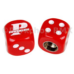 Powerlite Powerlite old school BMX Dice Bicycle Tire Valve Caps (pair) - RED