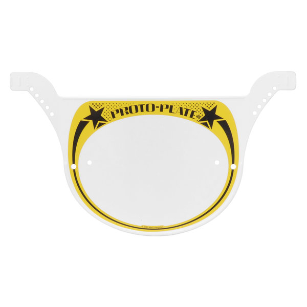 Neal Enterprises Neal Enterprises PROTO-PLATE old school BMX number plate BLACK YELLOW on WHITE