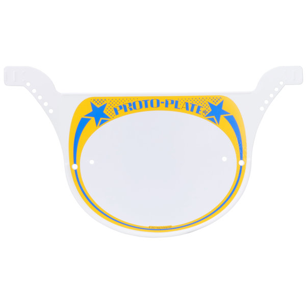 Neal Enterprises Neal Enterprises PROTO-PLATE old school BMX number plate BLUE YELLOW on WHITE