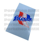 Robinson 1985-86 Robinson seat mast old school BMX bicycle decal RED/BLUE on WHITE vinyl (EACH)