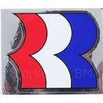 Robinson 1987-89 Robinson "R" BMX decal on CHROME (1 7/8" tall)
