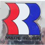 Robinson 1987-89 Robinson MADE IN USA "R" BMX decal on CHROME (2" tall)