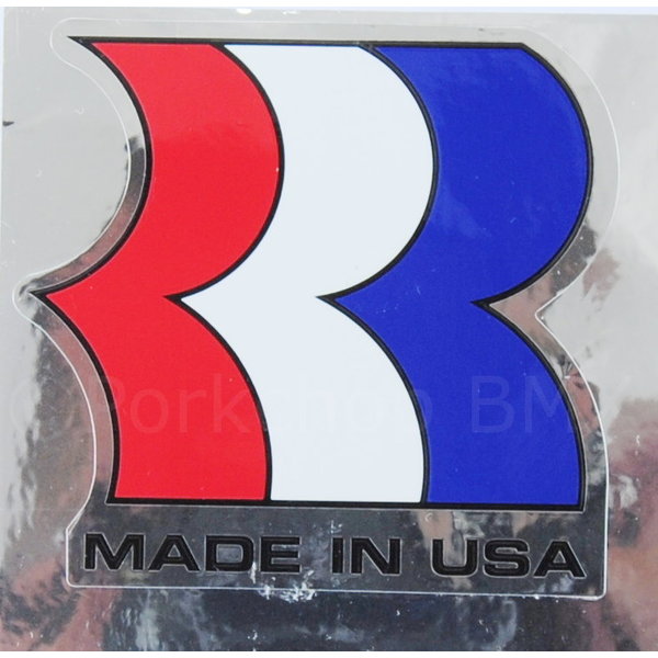 Robinson 1987-90 Robinson MADE IN USA "R" BMX decal on CHROME (2" tall)