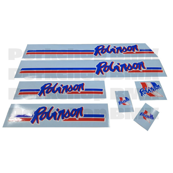Robinson Robinson BMX decal set 1985-86 - RED and BLUE on WHITE