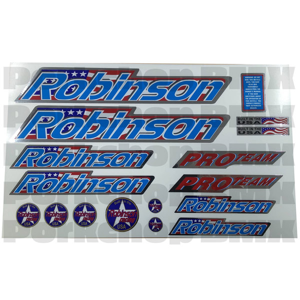 Robinson Robinson BMX decal set 1995-96 - PRO TEAM - CHROME