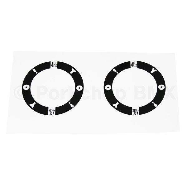 Schwinn Schwinn 1987-88 Free Form Yo! 48's front hub old school BMX bicycle decals (PAIR) BLACK (officially licensed)